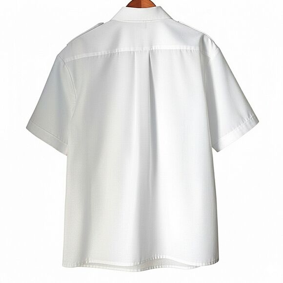 Crew Outfitters Pilot Navy Uniform Shirt Short Sleeve Epaulets Sz 2XL 18.5 S/S - Picture 10 of 11